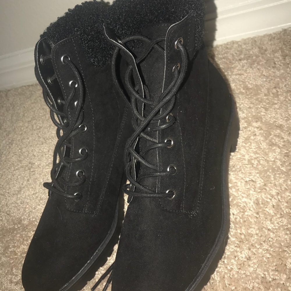 black boots, size 9
